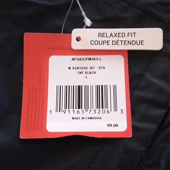 🆕The North Face Men's Venture Rain Jacket, Large - TNF Black, Brand NEW, Auth. - Picture 5 of 10